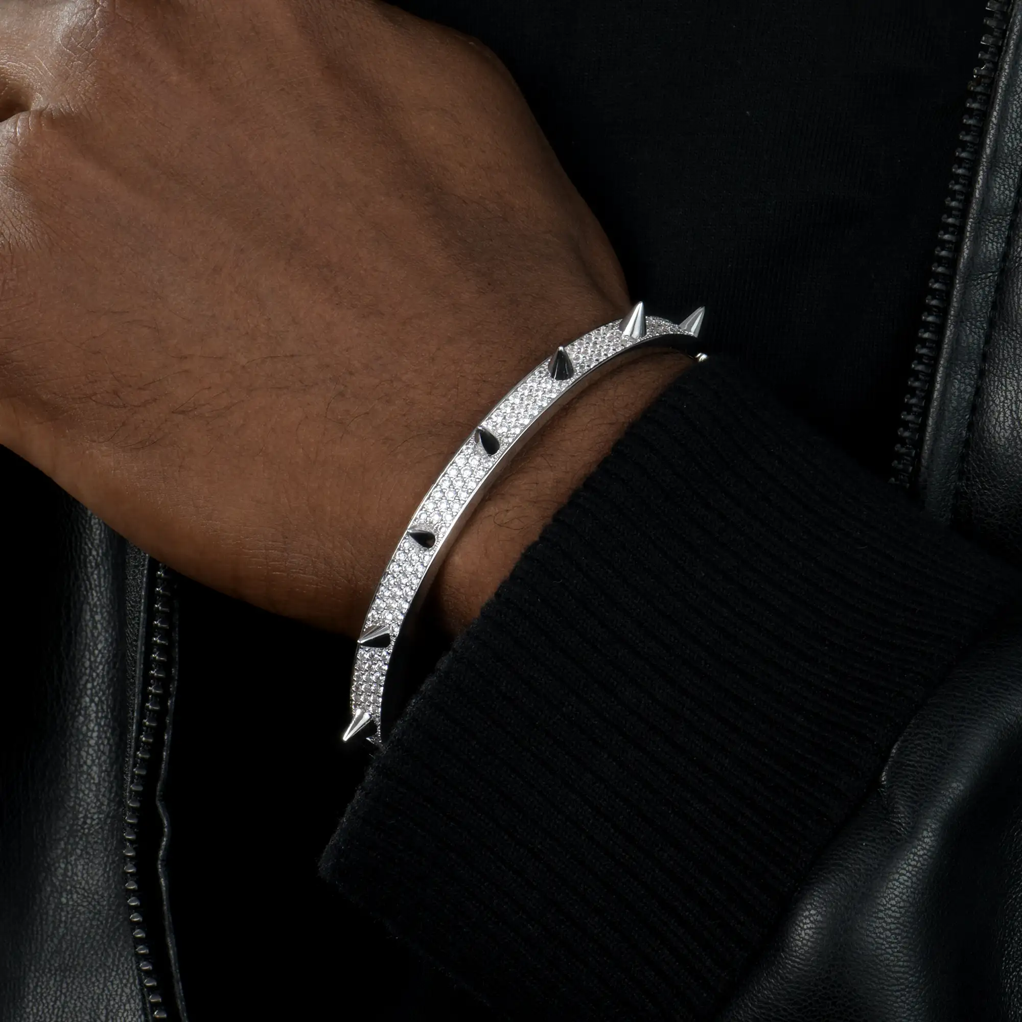 Spike Bangle Bracelet - 7mm - Image 6
