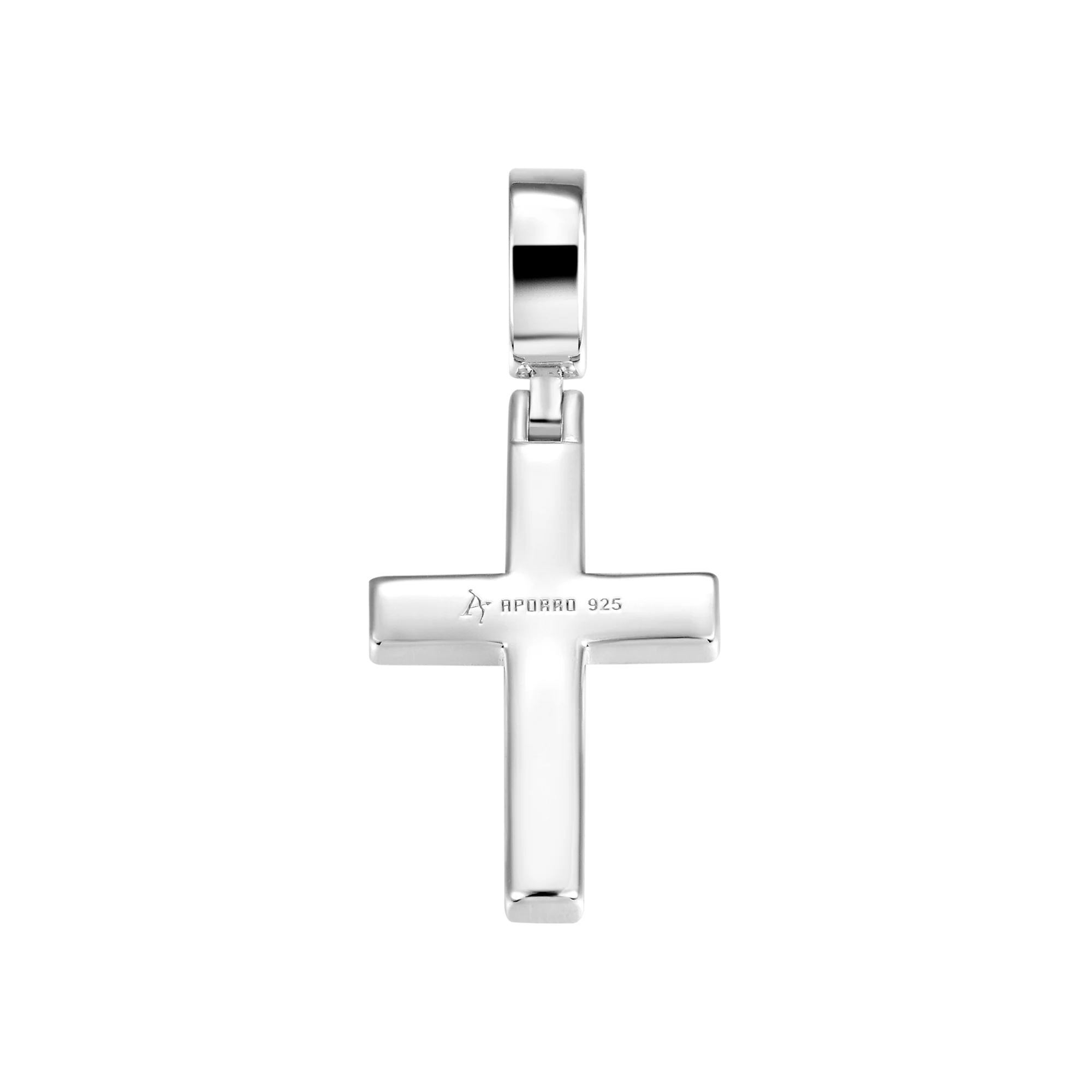 Tennis Cross Pendant - White Gold - Image 7