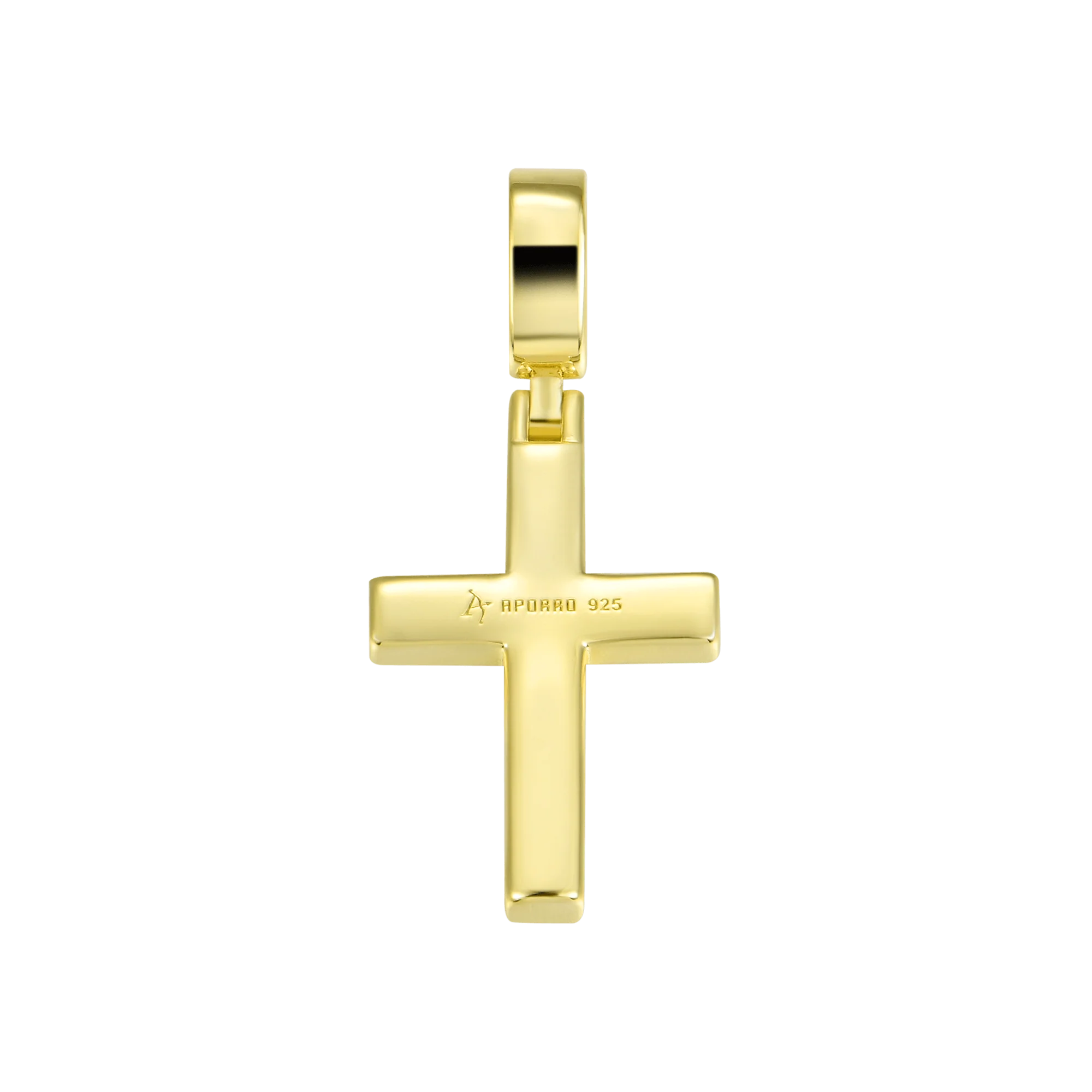Moissanite Tennis Cross Pendant - Yellow Gold - Image 6