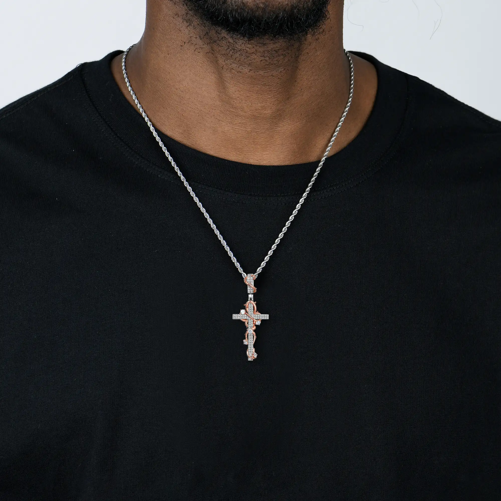 Thorned Rose Cross Pendant - Image 2