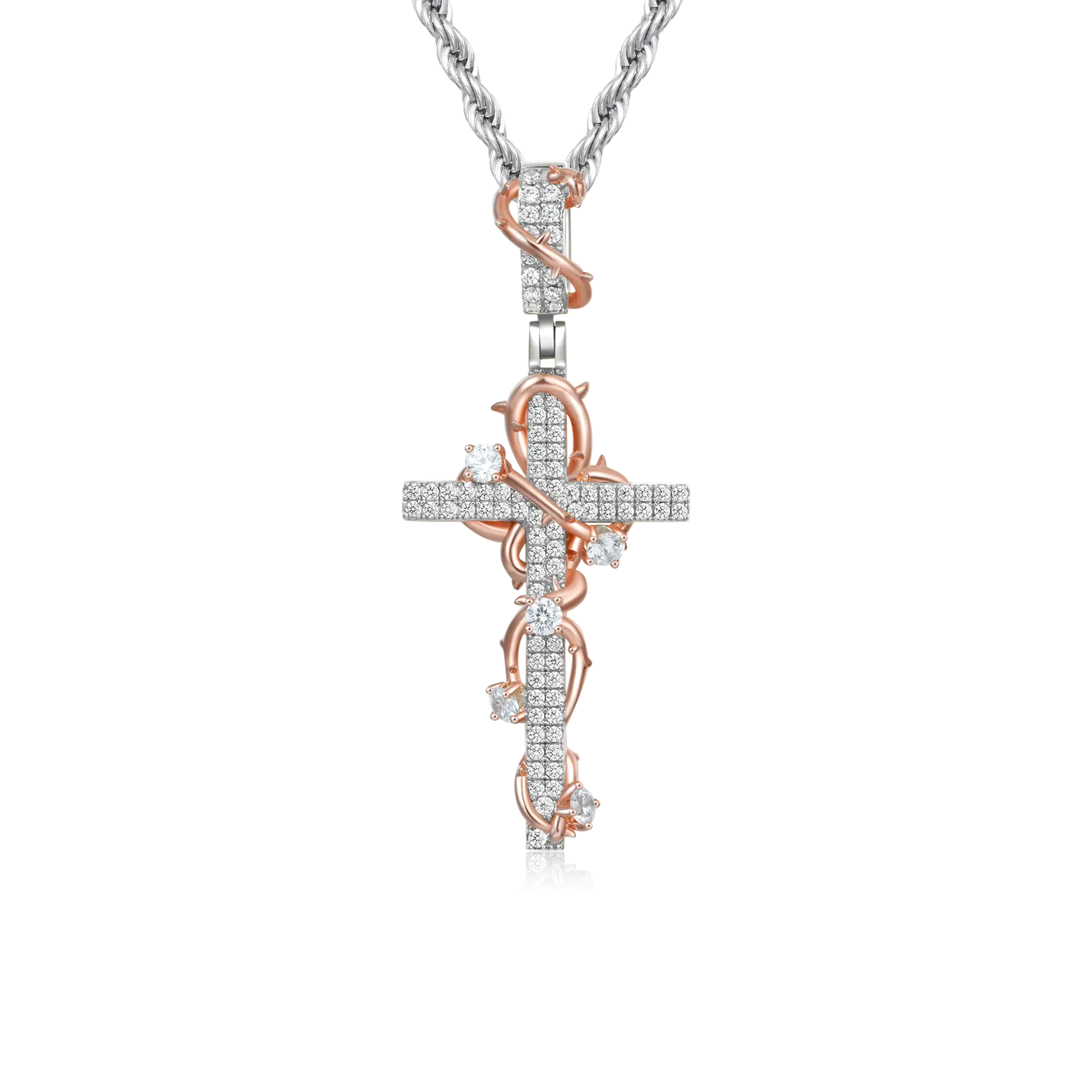 Thorned Rose Cross Pendant - Image 4