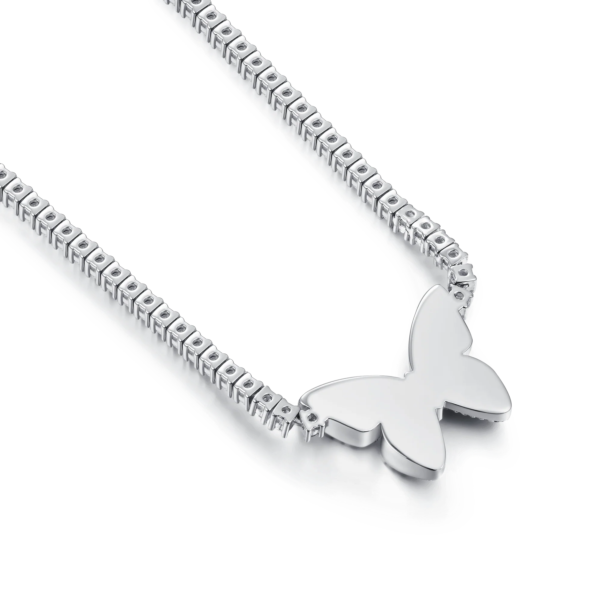 Vivid Youth Opal Butterfly Tennis Necklace - 3mm - Image 4