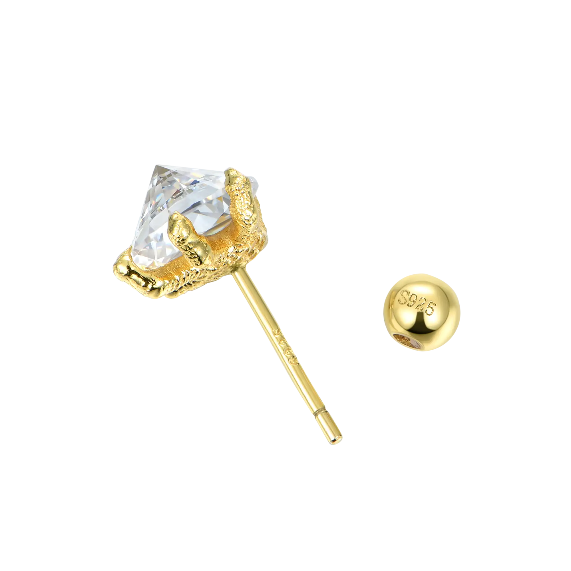 S925 WONG Dragon Claw Stud Earring - Image 13