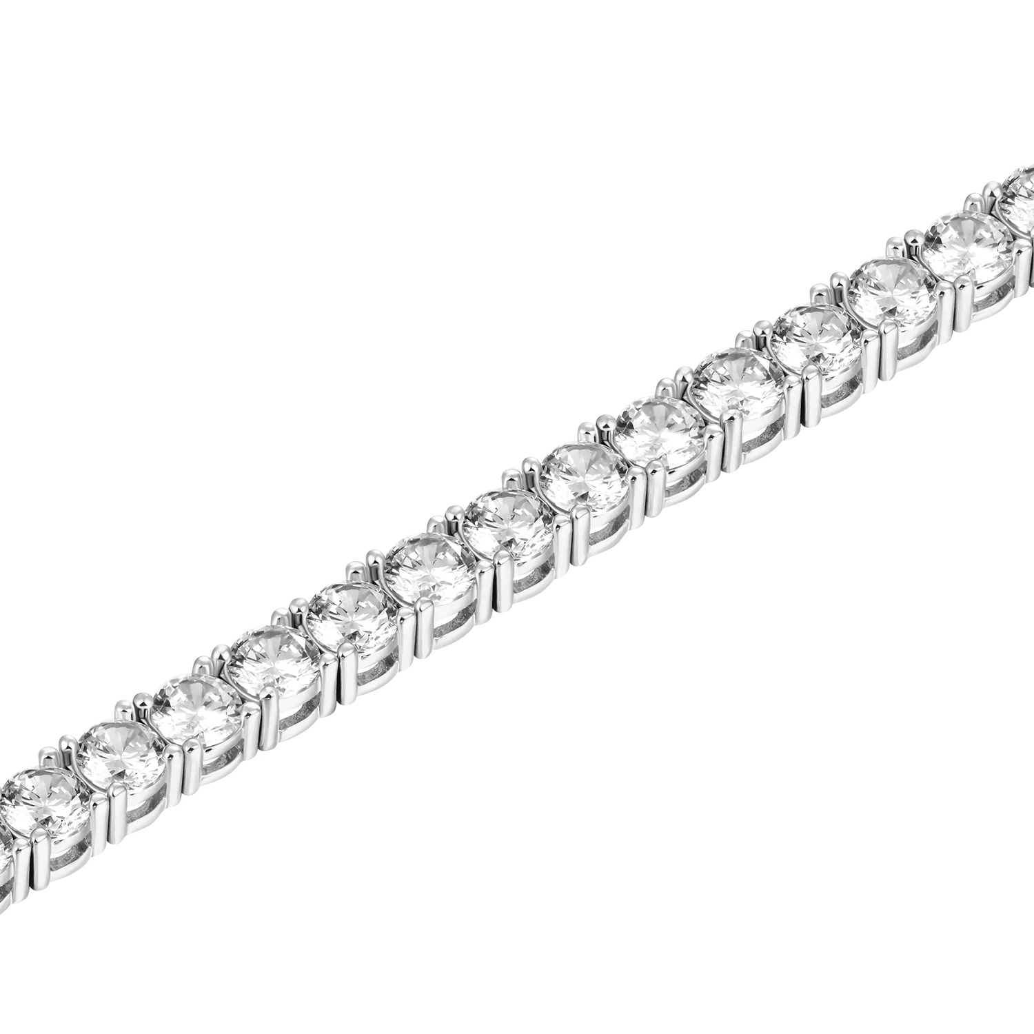 White Gold Iced Tennis Bracelet - 3mm - Image 3