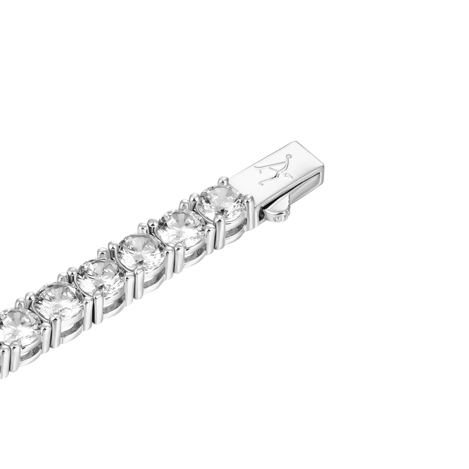 White Gold Iced Tennis Bracelet - 3mm - Image 4