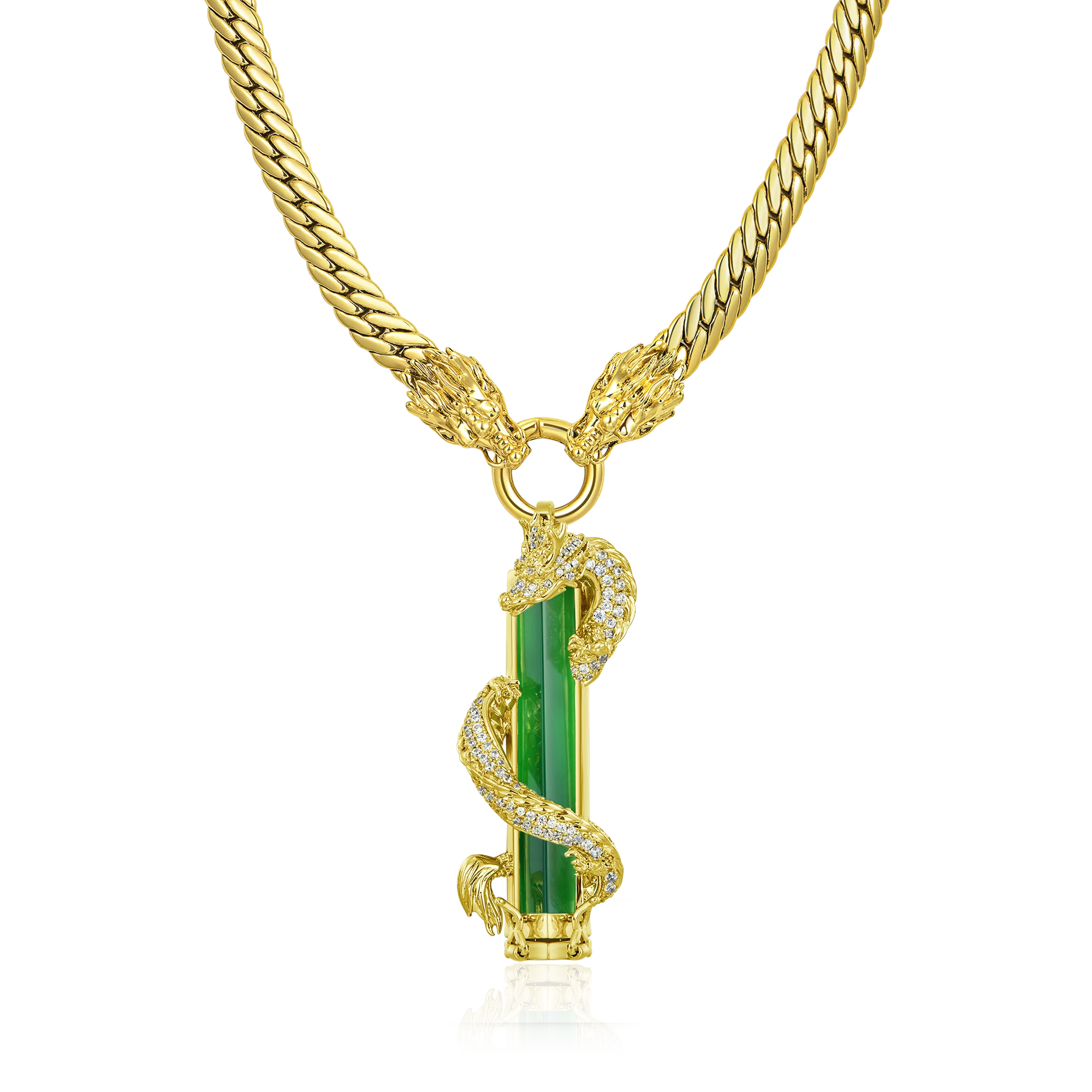WONG â…ˇ Iced Out Jade Column Pendant - Image 12