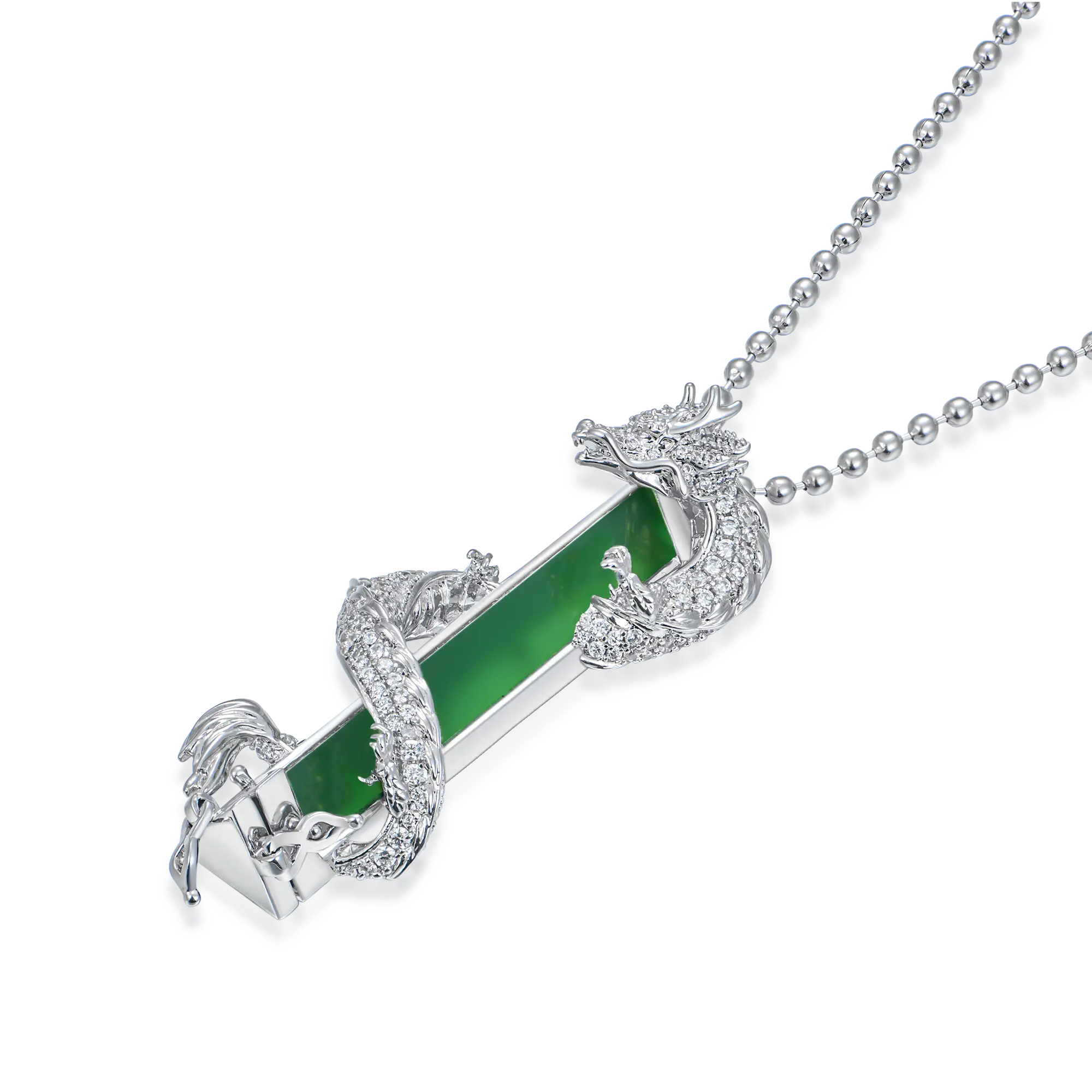 WONG â…ˇ Iced Out Jade Column Pendant - Image 4