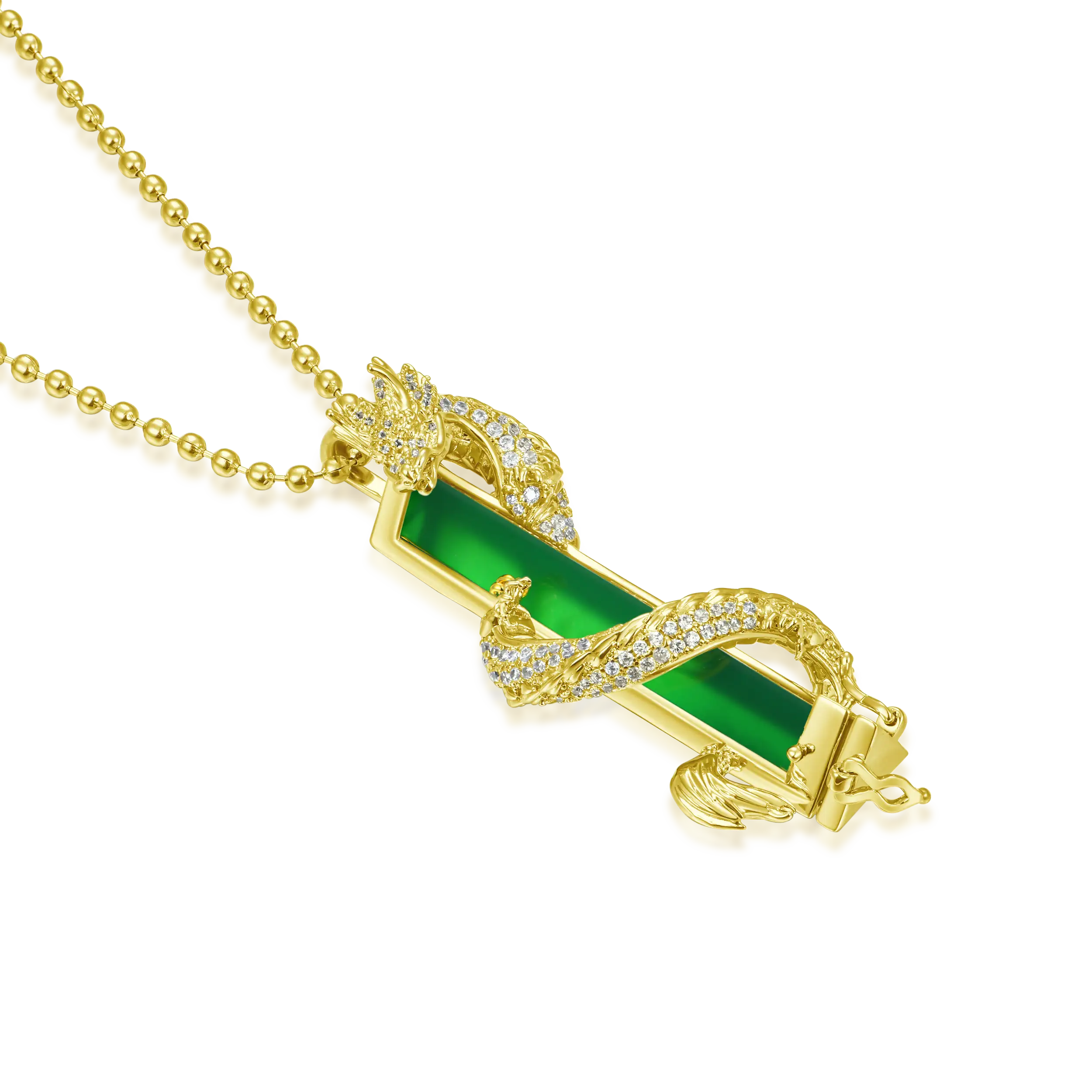 WONG â…ˇ Iced Out Jade Column Pendant - Image 9