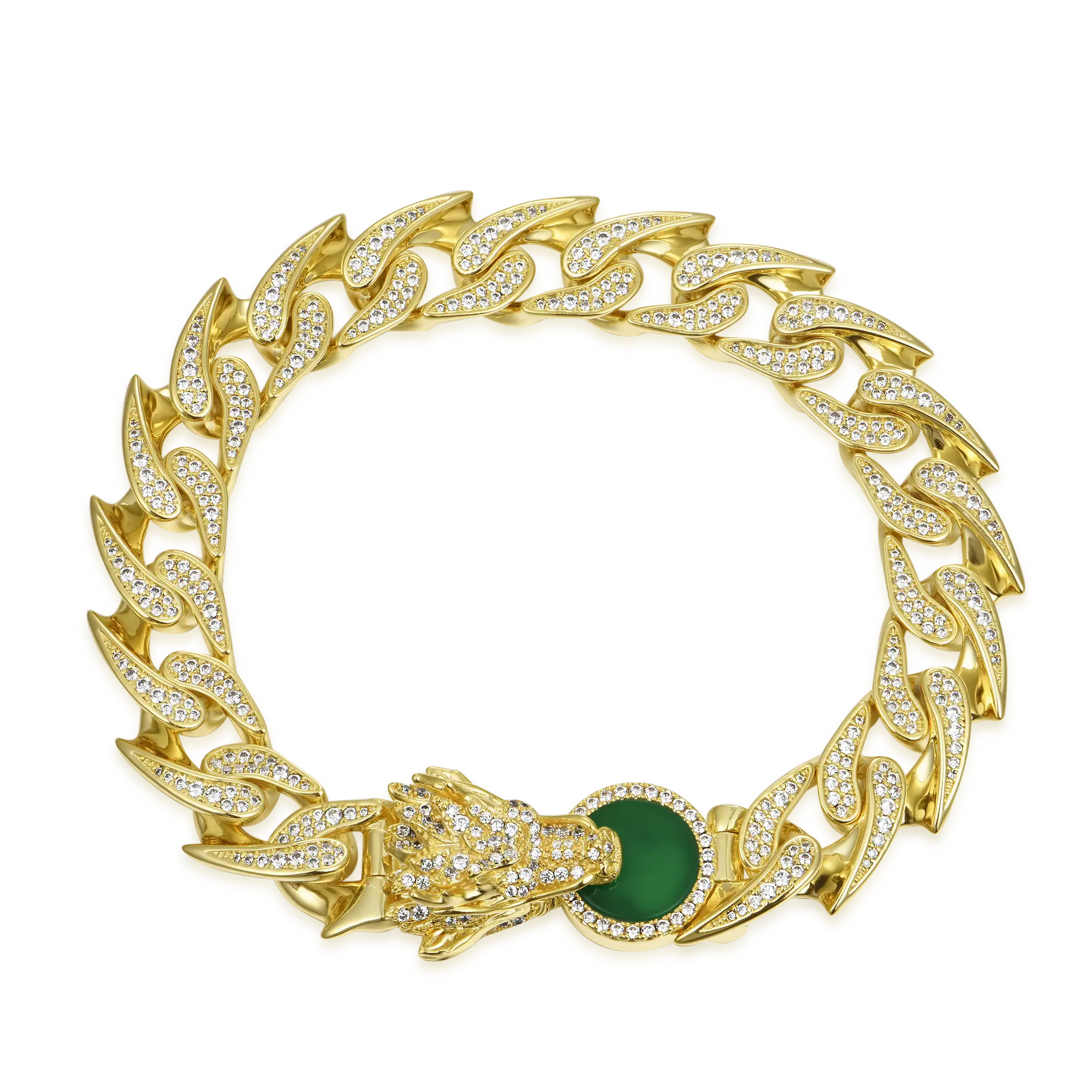 WONG â…ˇ Ridge Iced Out Cuban Bracelet - 12mm - Image 5
