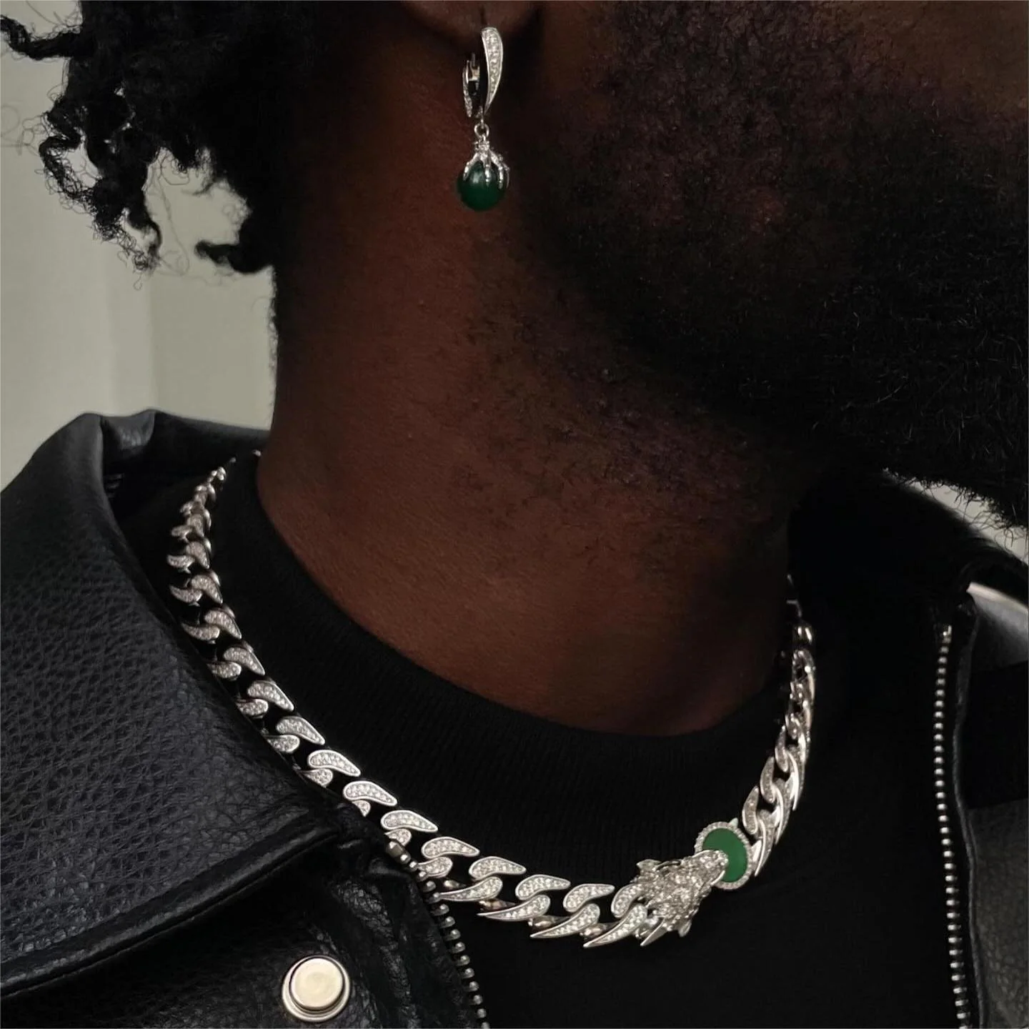 WONG Ⅱ Ridge Iced Out Cuban Chain - 12mm - Image 4