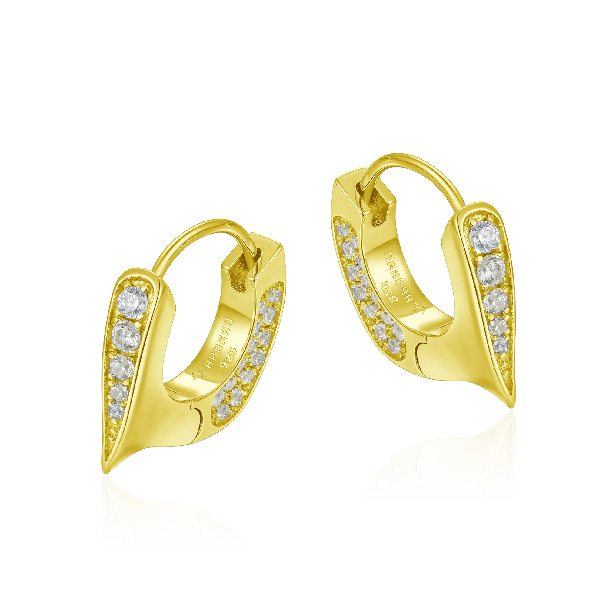 S925 WONG Ⅱ Ridge Iced Out Hoop Earrings - Pair - Image 5