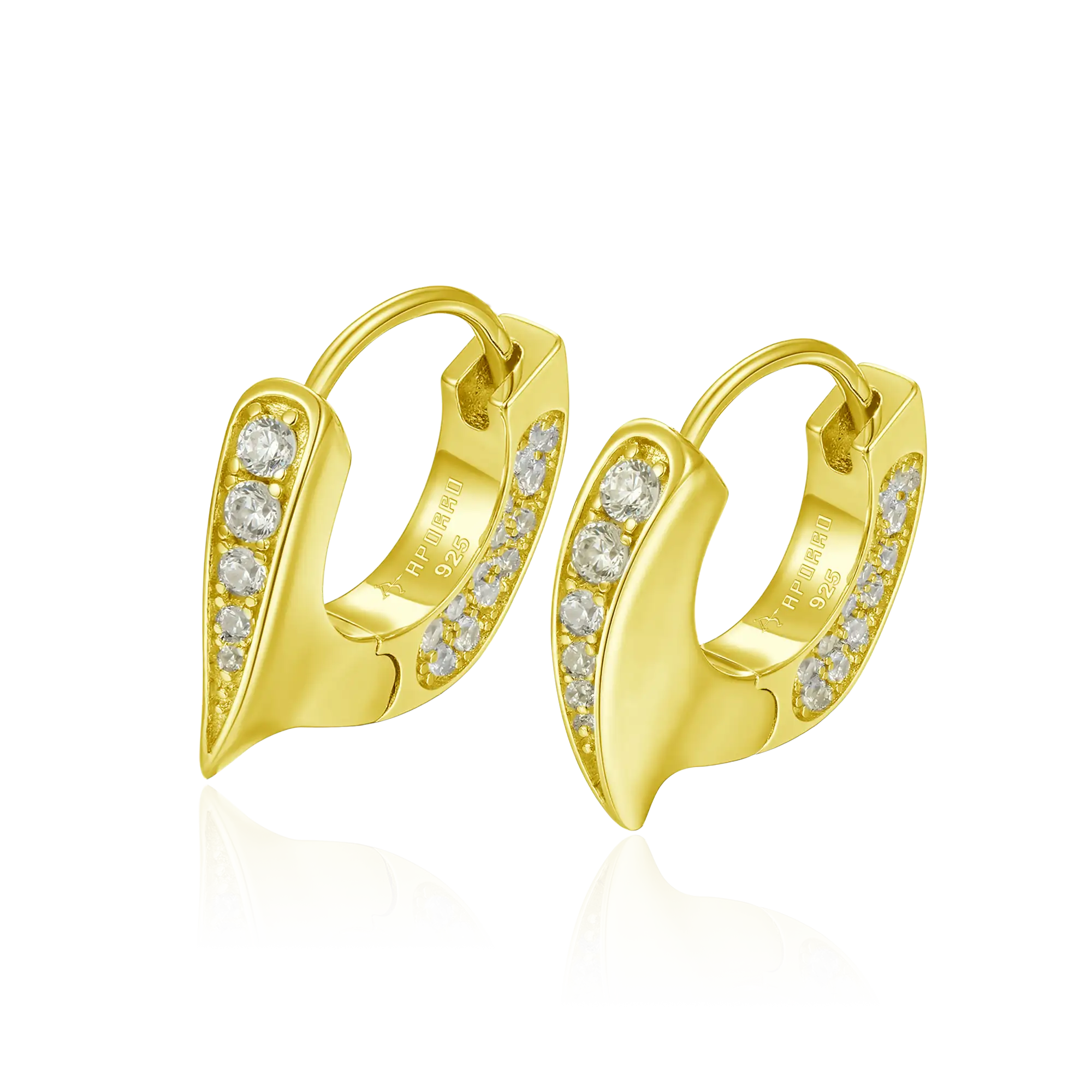 S925 WONG Ⅱ Ridge Iced Out Hoop Earrings - Pair - Image 6