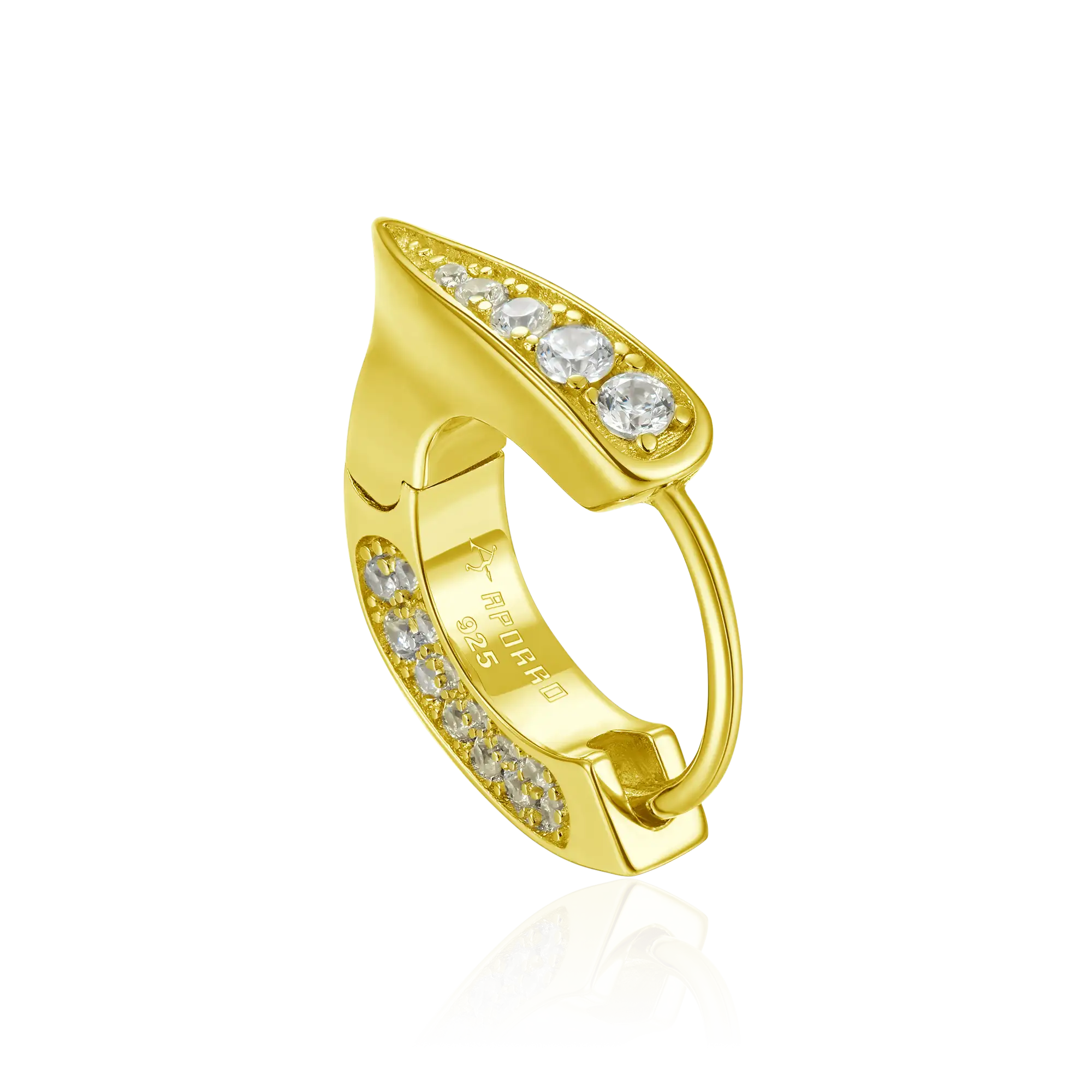 S925 WONG Ⅱ Ridge Iced Out Hoop Earrings - Pair - Image 7