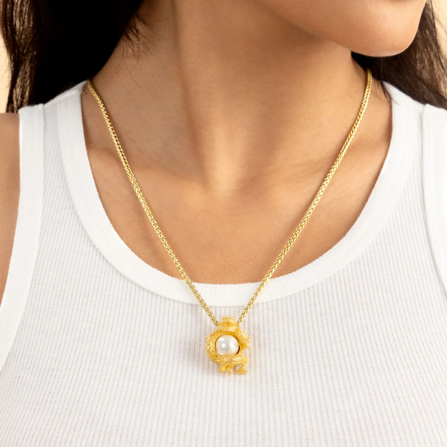 WONG Coiled Dragon Pearl Pendant - Image 3