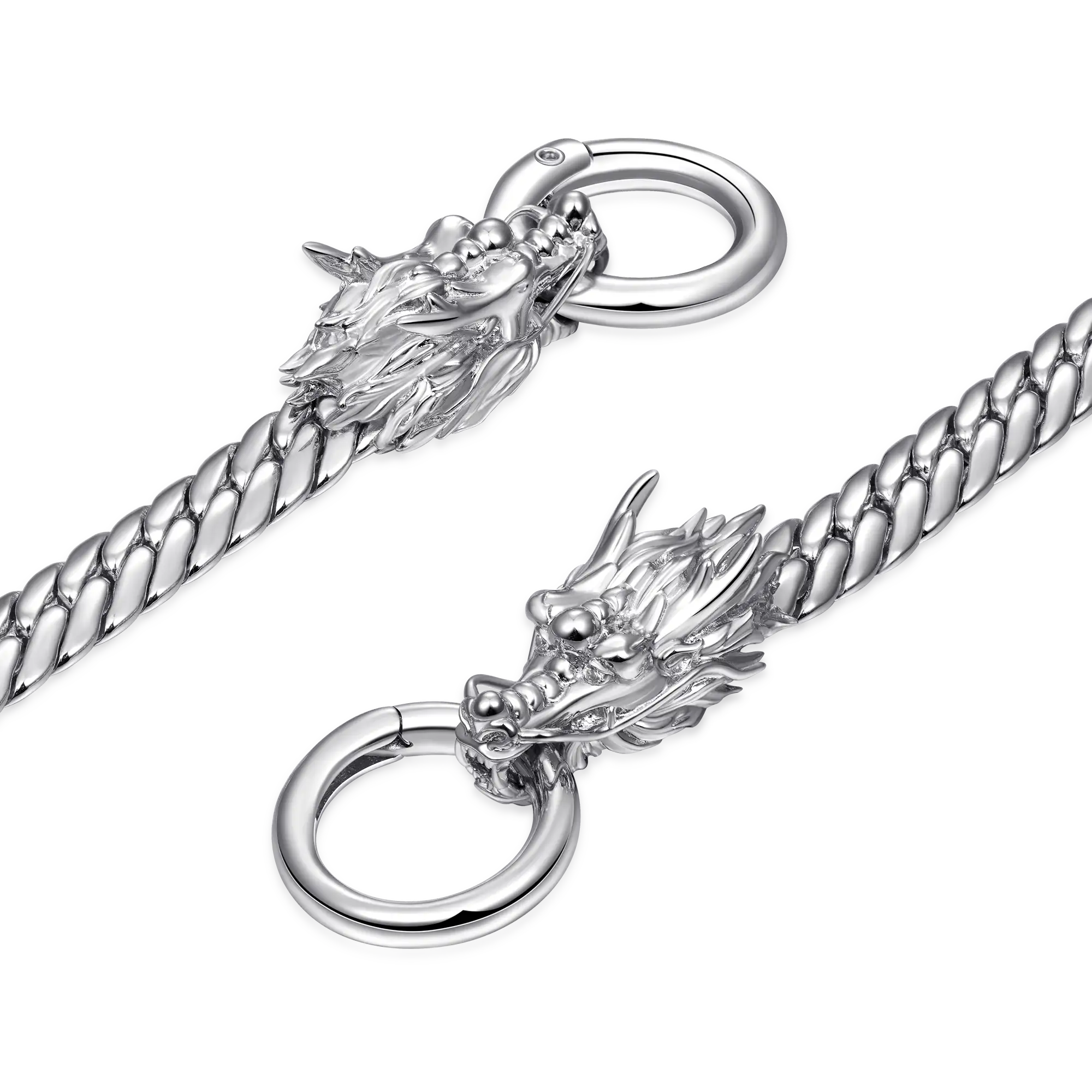 WONG Double Dragon Miami Cuban Chain & Wallet Chain - 8mm - Image 13