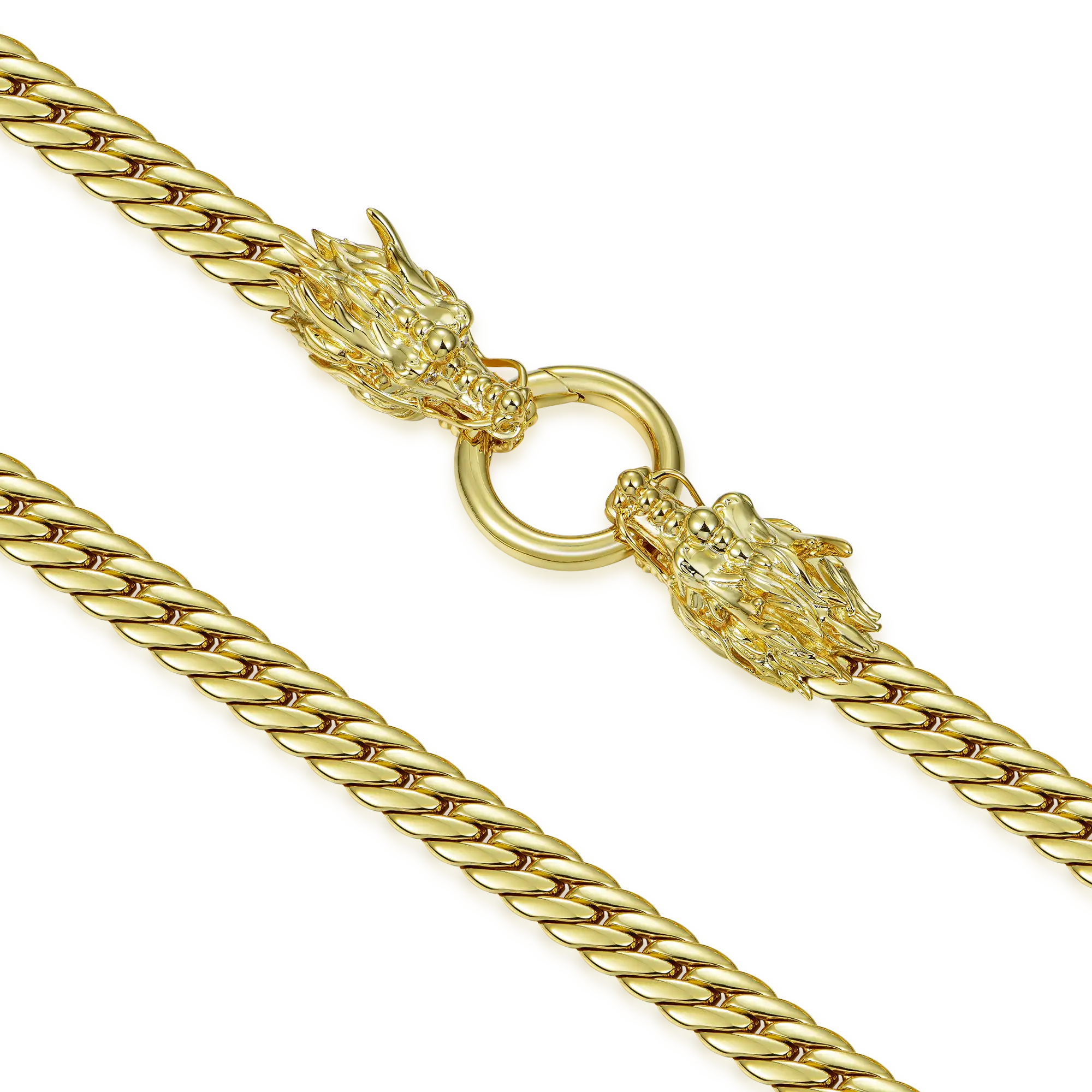 WONG Double Dragon Miami Cuban Chain & Wallet Chain - 8mm - Image 5