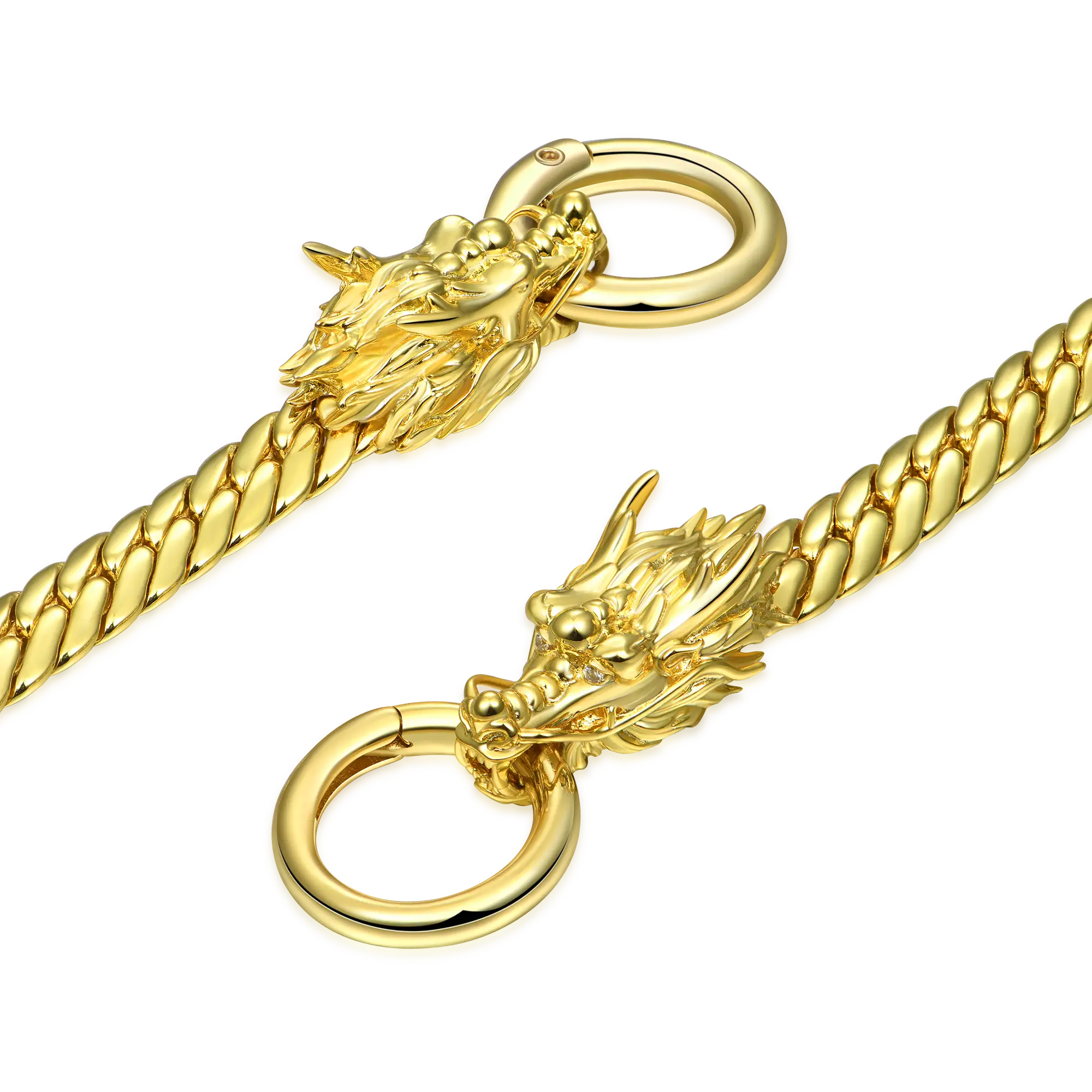 WONG Double Dragon Miami Cuban Chain & Wallet Chain - 8mm - Image 6