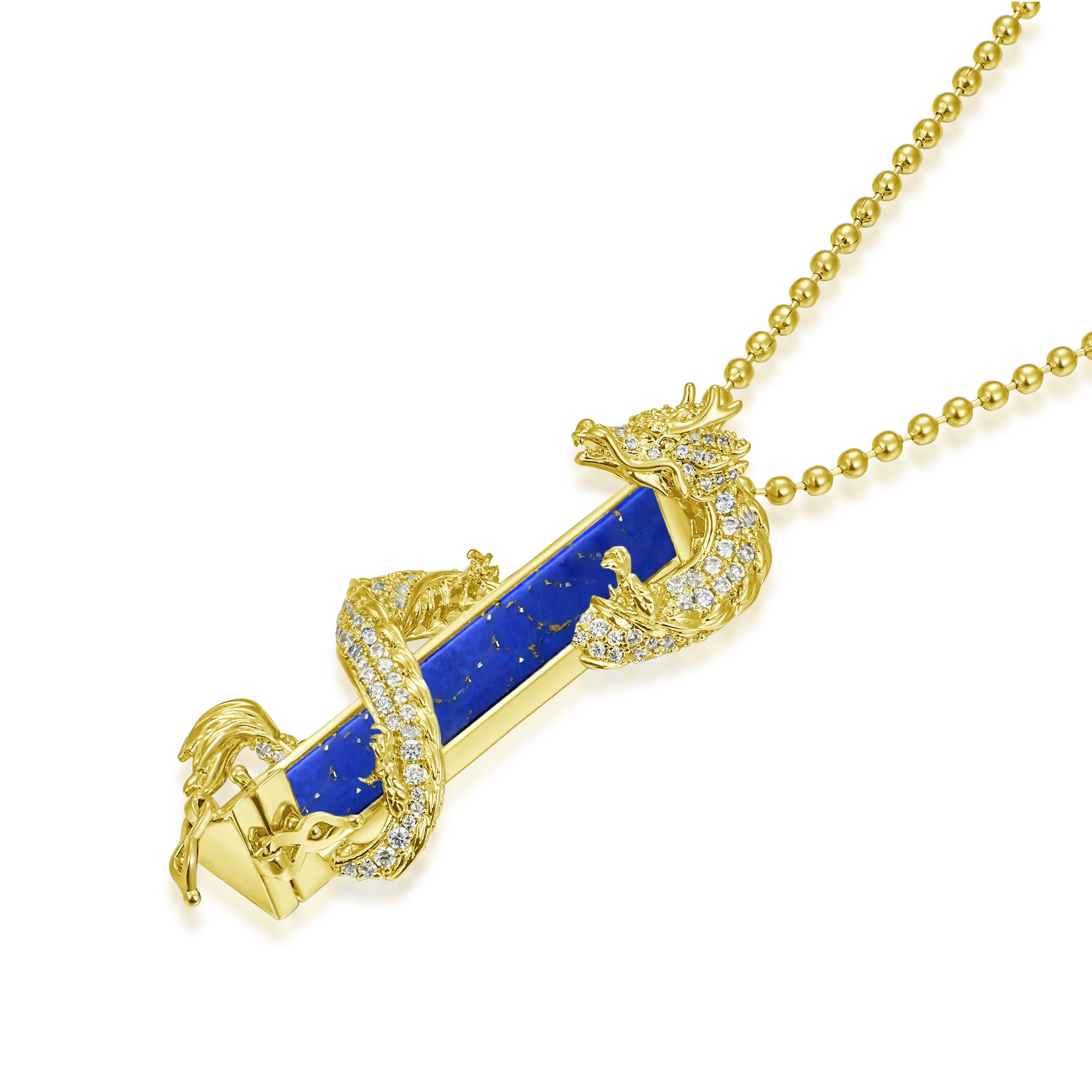 WONG Dragon Jade Pillar Cuban Chain & Pendant Set - Image 5
