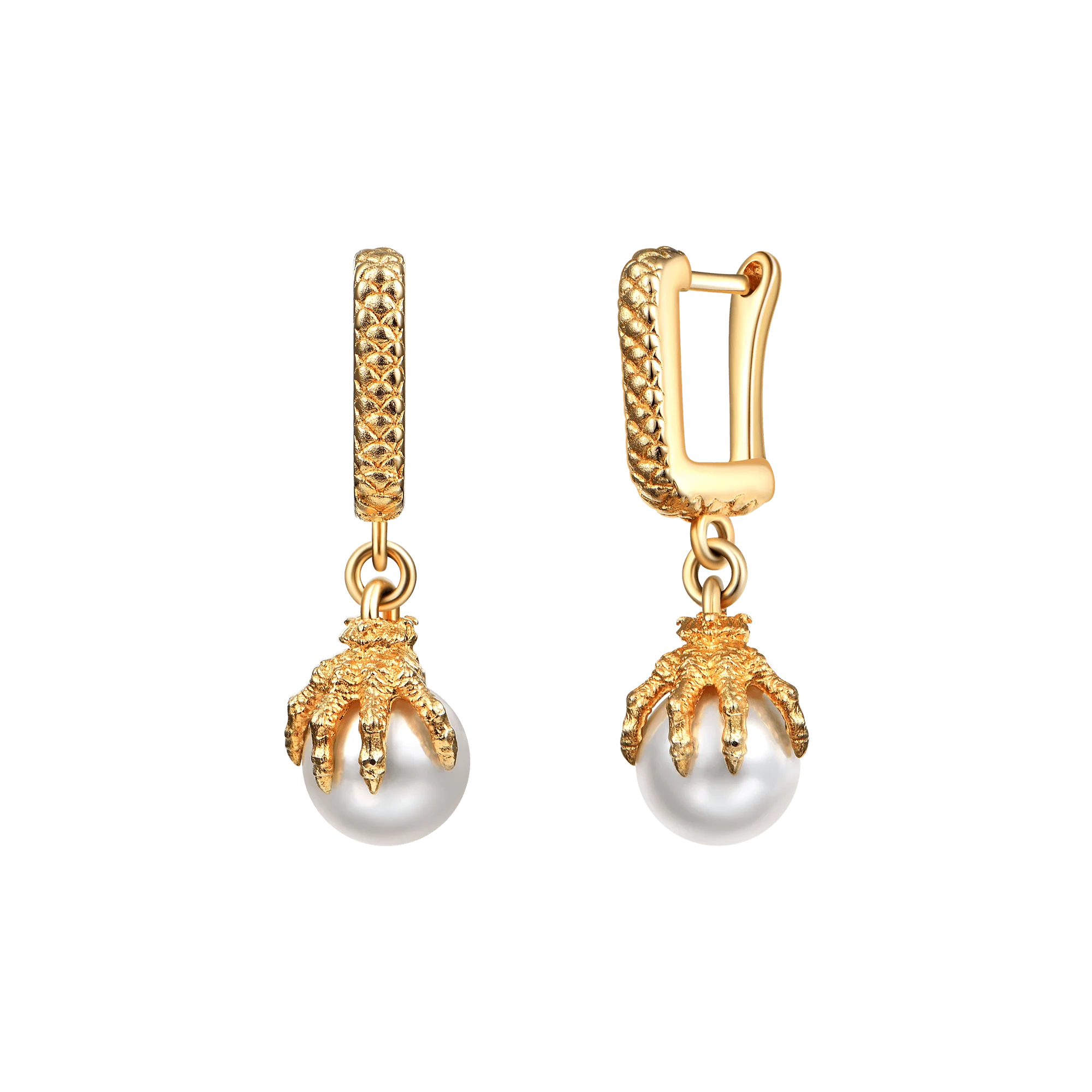 Single WONG Dragon Claw Pearl Dangly Earring - Image 7