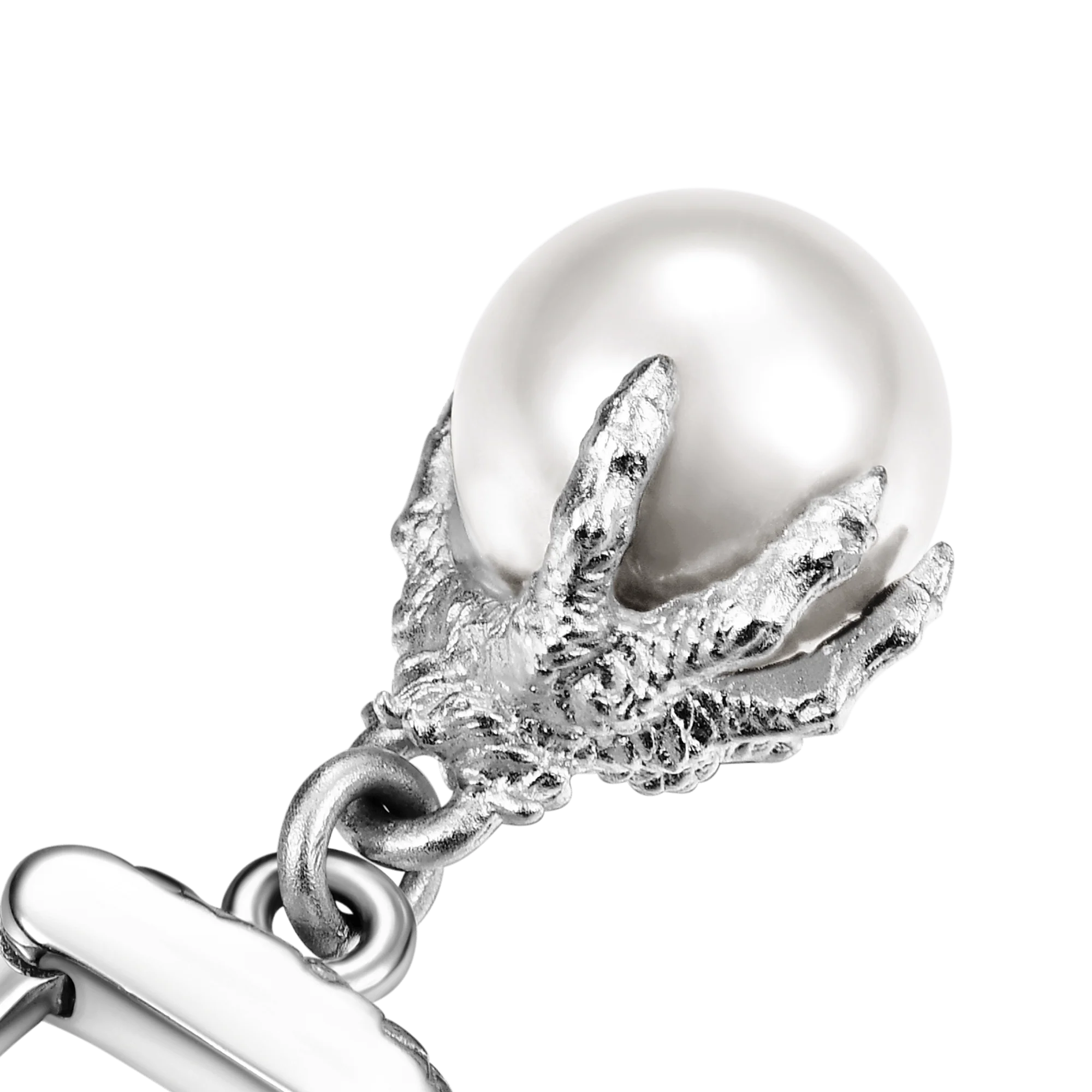 Single WONG Dragon Claw Pearl Dangly Earring - Image 10