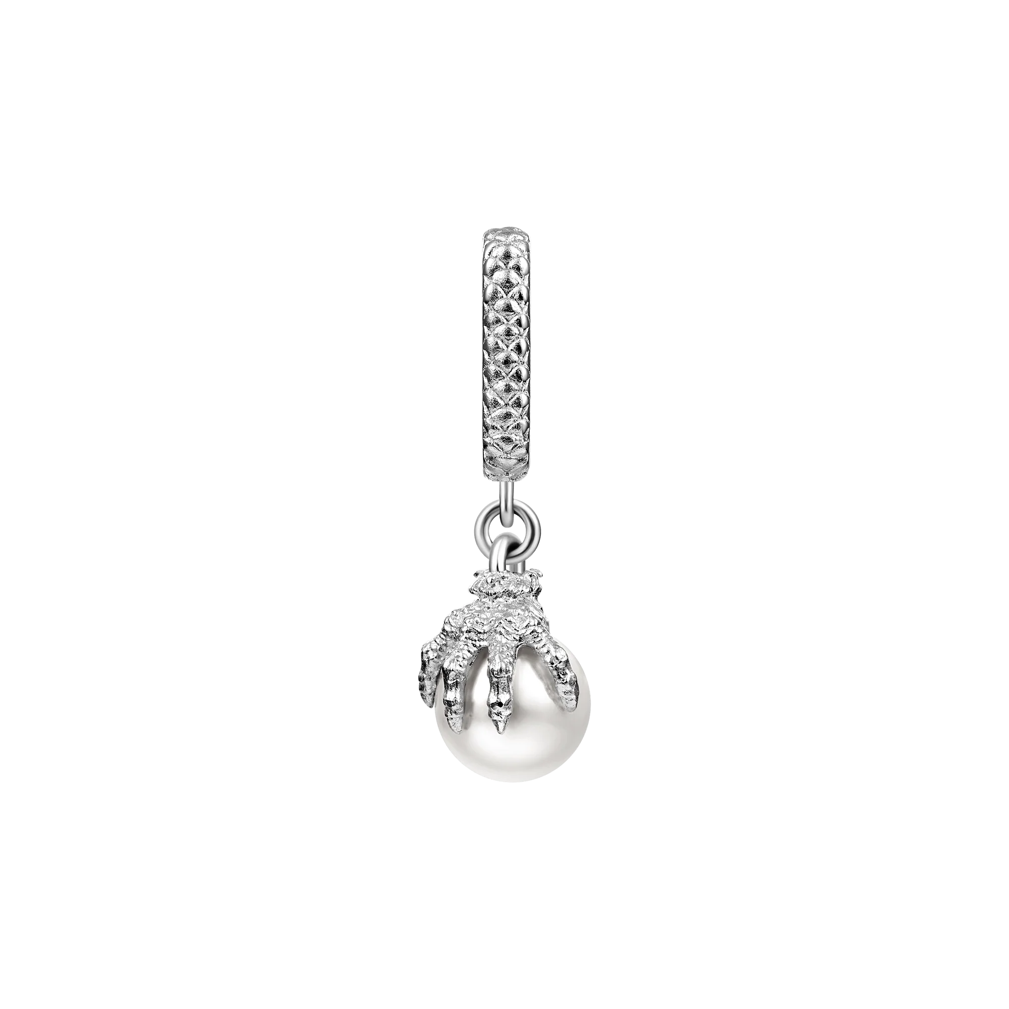 Single WONG Dragon Claw Pearl Dangly Earring - Image 8