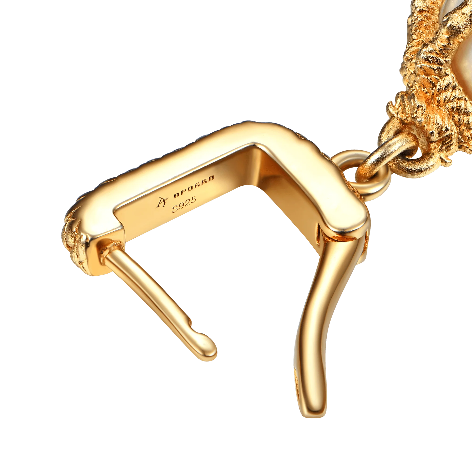 Single WONG Dragon Claw Pearl Dangly Earring - Image 5