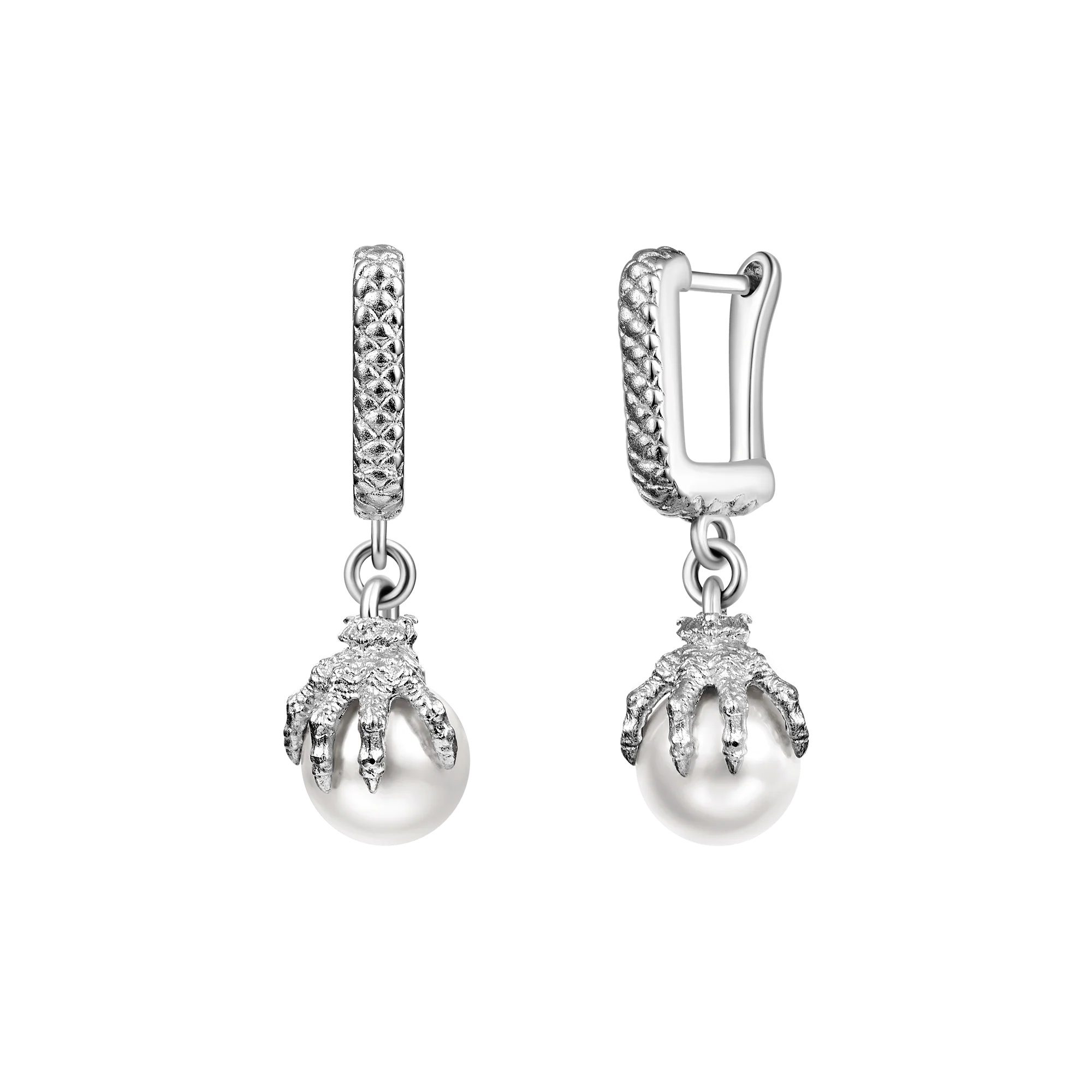 Single WONG Dragon Claw Pearl Dangly Earring - Image 12