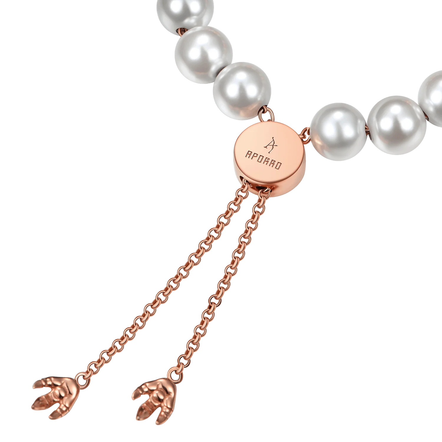 WONG Dragon Pearl and Bead Adjustable Necklace-Rose Gold - Image 6