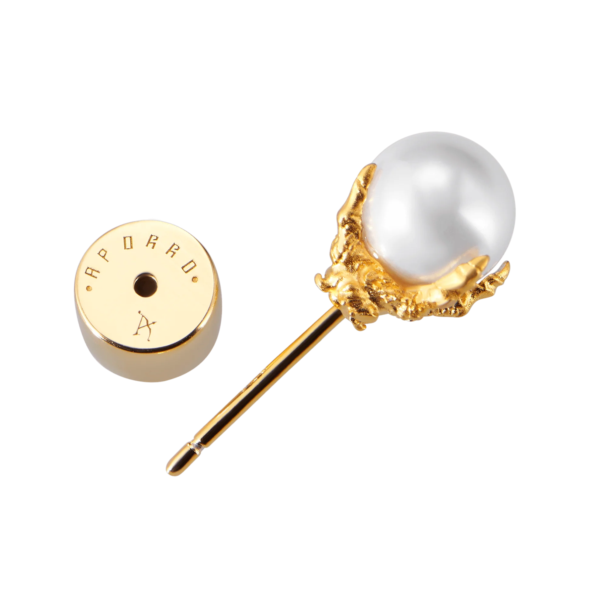 Single WONG Dragon Pearl Stud Earring - Image 3