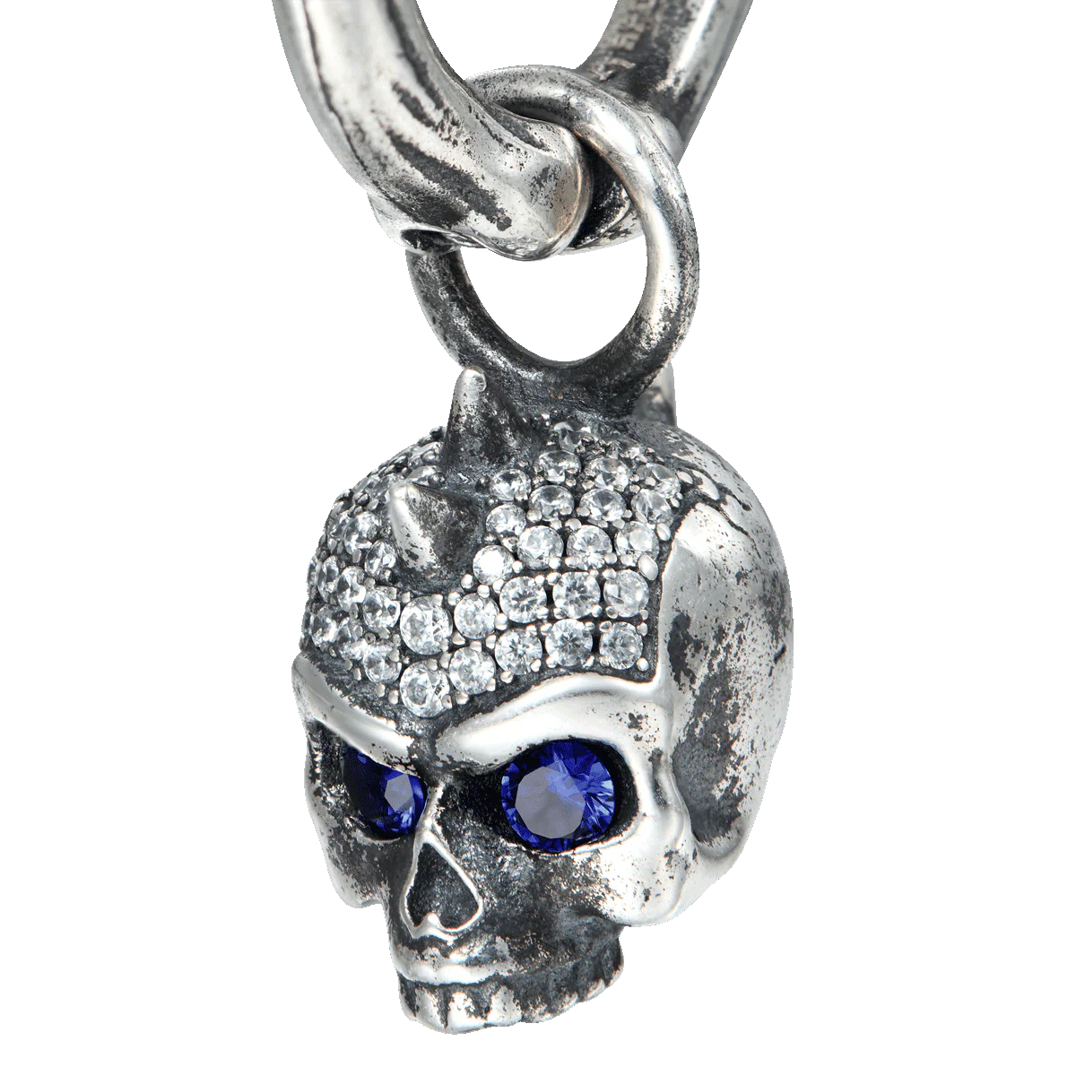S925 X Iced Skull Dangly Earring - Image 3