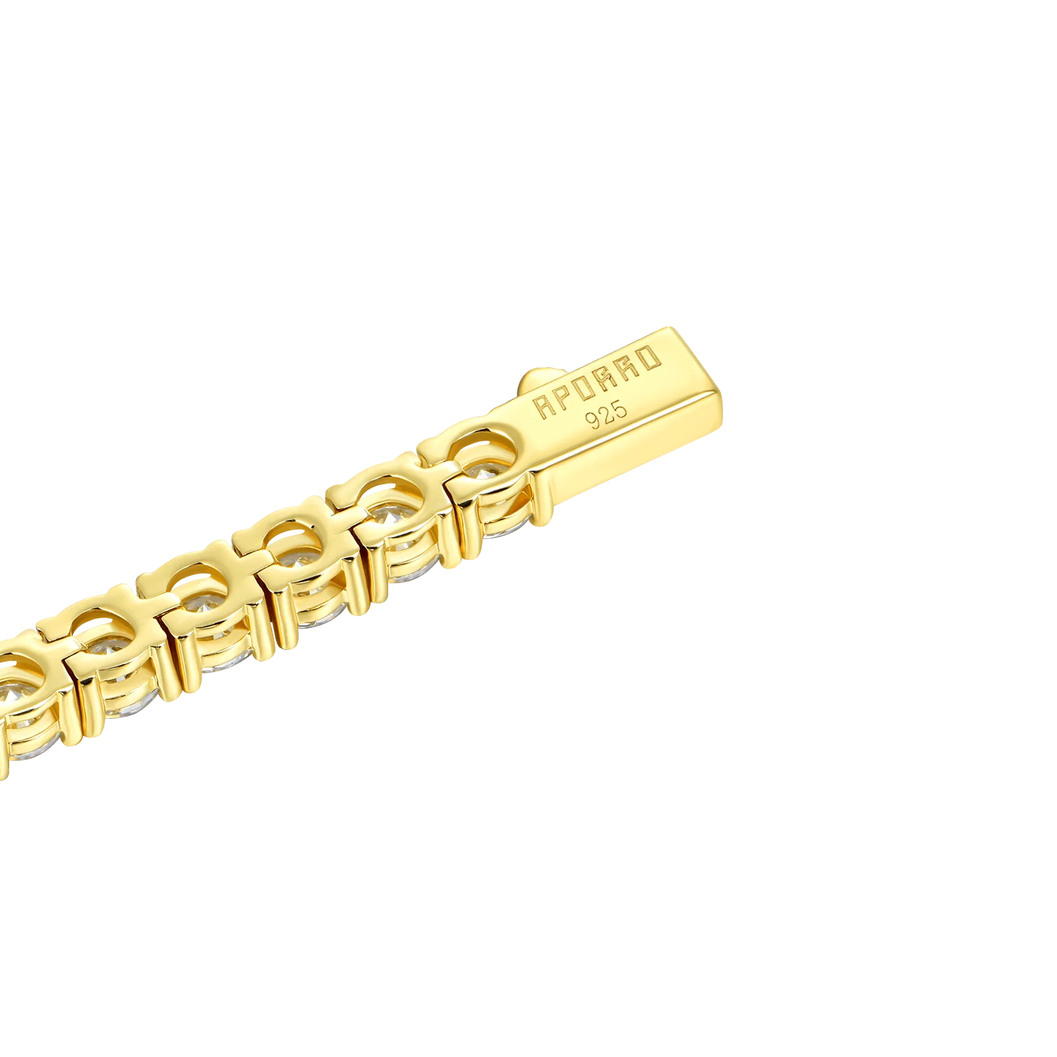 Yellow Gold Iced Tennis Bracelet - 3mm - Image 5